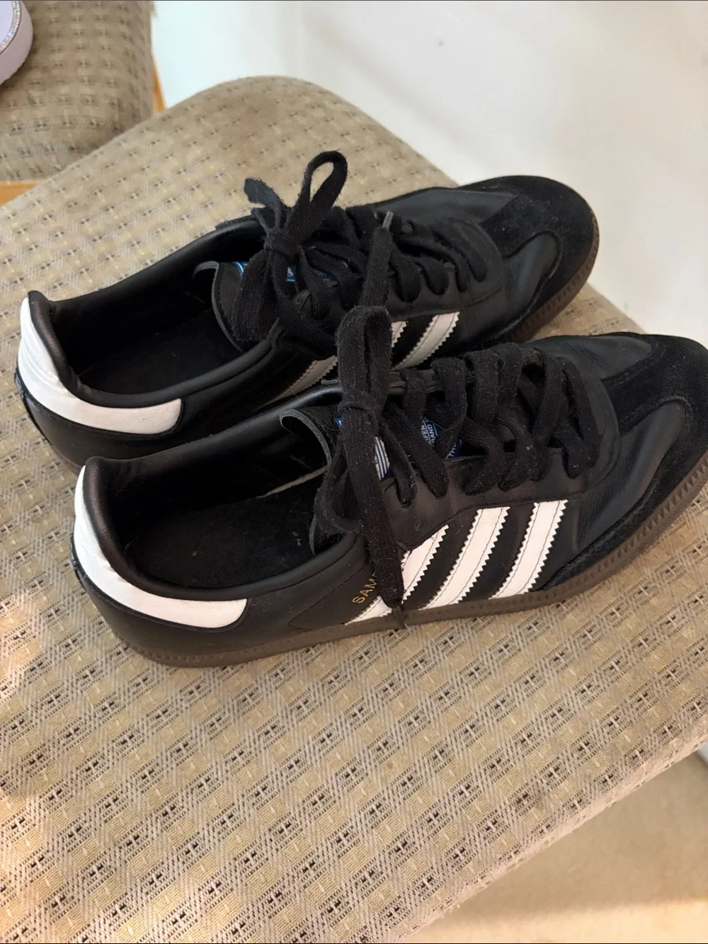 adidas Black Samba Sneakers with White Stripes